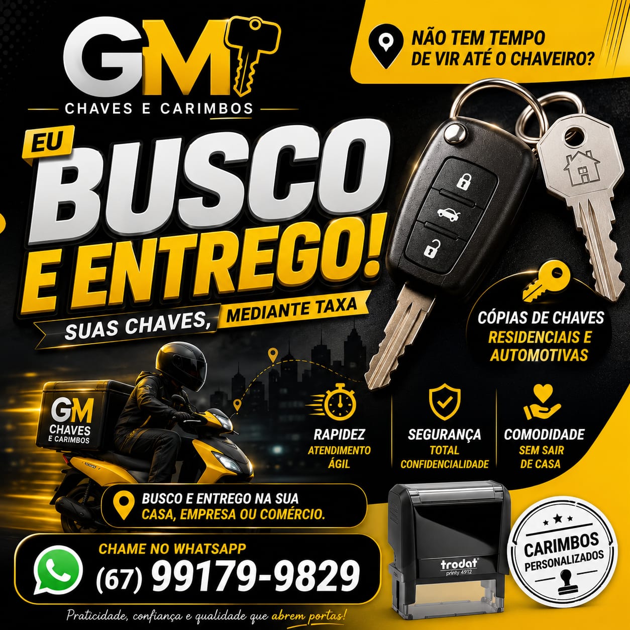 GM Chaves e Carimbos busca e entrega chaves em Campo Grande - MS